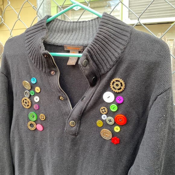 90s vintage sweater black with button detail - Picture 5 of 5